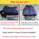 9/11 Orte Beheizte Weste Männer Frauen USB Beheizte Jacke Heizweste Thermische Kleidung Jagdweste Winterheizjacke SchwarzS-6XL