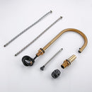 Smesiteli Unsichtbarer herausziehbarer Sprühkopf, Doppelloch, Einhandgriff, heiß und kalt, aus massivem Messing, Küchenspüle, Mischbatterie