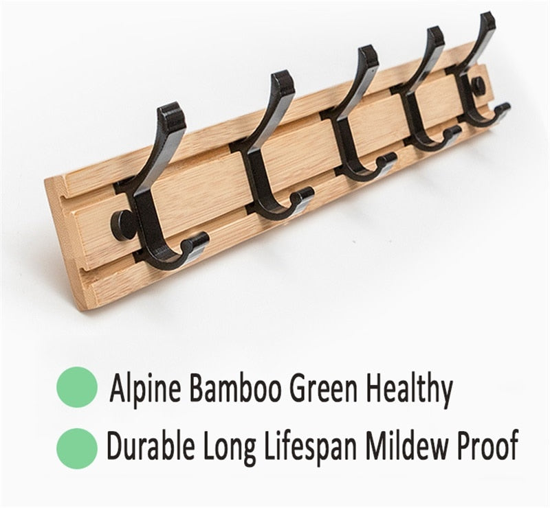 Nordic Fashion Style Bedroom Furniture Coat Rack Clothes Hanger Hooks Living Room Closet Bamboo Hat Racks Coat Hanger Wall Hook