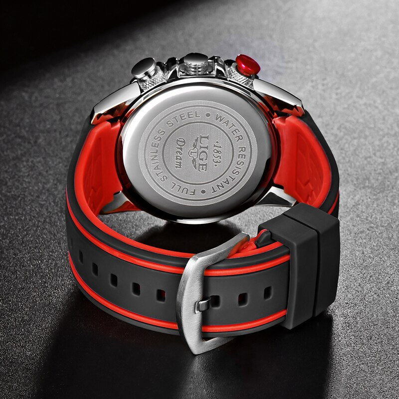 Uhren Herren 2022 LIGE Top-Marke Wasserdichte Uhr Männlich Silikonband Sport Quarzuhr Für Herren Großes Zifferblatt Chronograph Armbanduhr