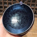 Jianzhan Chinesische traditionelle Fertigkeit Tenmoku Teeschale Sky Eye Drinkware Matcha Chawan Schale Oil Spot japanische Teeutensilien handgefertigt