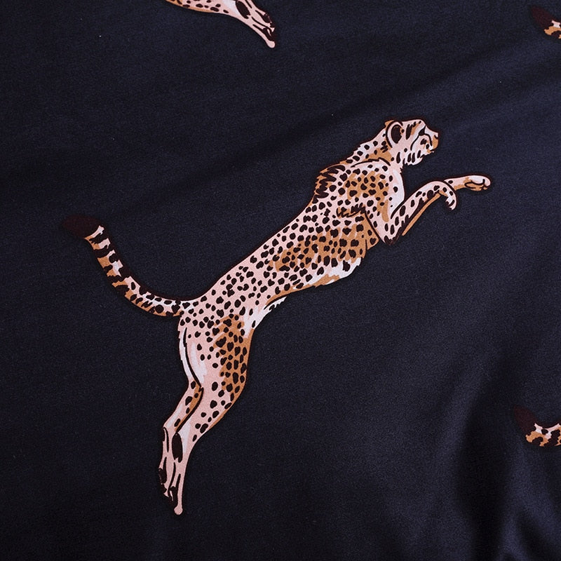 LOVINSUNSHINE Duvet Cover King Size Queen Size Comforter Sets Leopard Printing Bedding Set AB