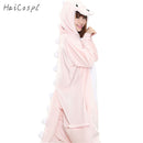 Flanell Dinosaurier Kigurumi Pyjama Frauen Männlich Winter Homewear Mädchen Onesie Flanell Tier Cosplay Kostüm Party Overall Erwachsene Warm