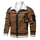 Eur/US Größe Mens Casual Faux Pelz Lederjacke Motorrad PU Mäntel Winter Oberbekleidung Männer Pelzkragen Jacken Männliche Marke Kleidung