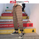 LAPPSTER-Jugend Streetwear Schwarz Karierte Hose Herren Jogger 2022 Herren Gerade Haremshose Herren Koreanische Hip Hop Hose Plus Size
