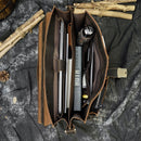 Luxus Mode 100% Echtes Leder Männer Aktentasche Kuh Leder Laptoptasche Vintage Umhängetasche Echtes Rindsleder Computertasche 15,6 "