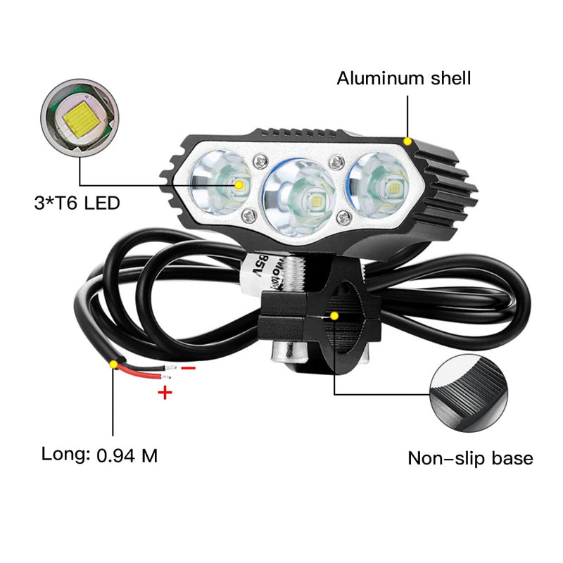 Electric Scooter Headlight 1000 Lumens Ebike Front Light 36V 48V 52V 60V E Bike Scooter Light Electric Scooter Accessories Light