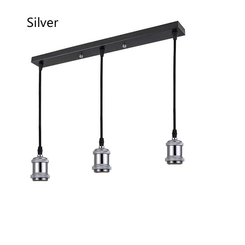 Retro Industrial Loft LED Bar Pendent Lamp E27 Socket Pendant lights Aluminum Dining Room Pendent Lights Kitchen Hanging Lamps