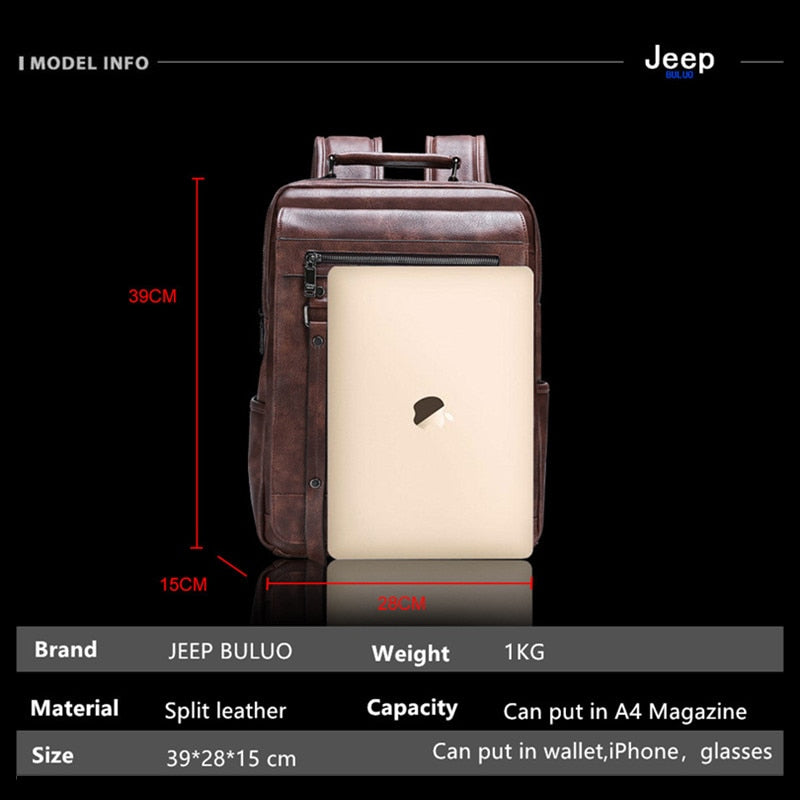 Jeep Buluo, bolsos de computadora de moda para hombres, bolso escolar para estudiantes de gran capacidad, bolso de viaje de ocio para hombres, negocios, moda simple vers