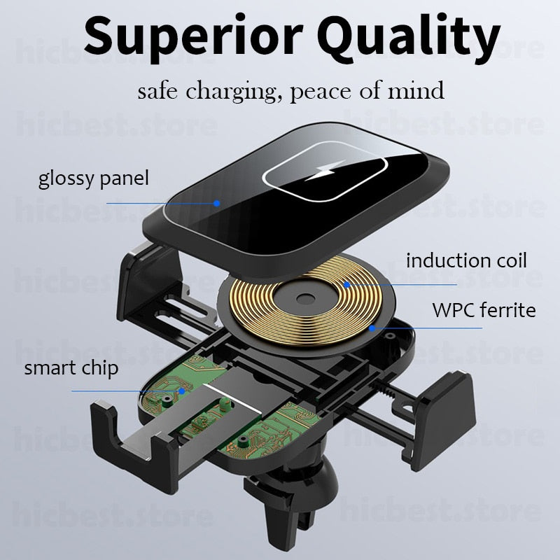 15W Wireless Car Charger Handyhalter für iPhone Wireless Charging Auto Induktionsladegerät Halterung für iPhone 12 SE 11 8 Samsung S20