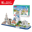 3D Puzzle Game DIY Toy Paper Miniature Model City London Paris New York Moscow Famous Building Assemble Game Toys For Kids Gifts