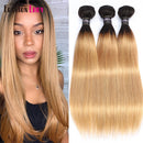 FASHION LADY Vorgefärbtes brasilianisches glattes Haar Echthaarwebart 1B / 27 Ombre Echthaarbündel 2/3/4 Bündel pro Packung Nicht-Remy