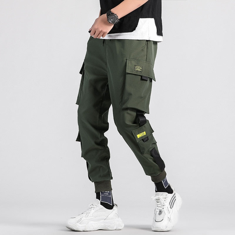 Pantalones Cargo negros para hombre, ropa informal estilo Hip Hop, pantalones bombachos para correr, pantalones de chándal Harajuku informales para hombre, novedad de verano 2021, pantalones para hombre