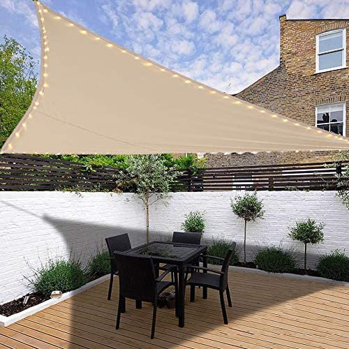 3x3x3M Triangle Shade Sail LED light String Awnings Outdoor Waterproof Romantic Warm Oxford Fabric Sun shade gazebo garden YARD