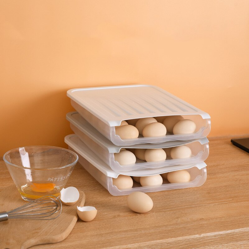 Kunststoff Eier Aufbewahrungsbox Küchenwerkzeuge Kühlschrank Aufbewahrungsbox Outdoor Picknick 18 Grid Lebensmittelbehälter Multifunktionale Eierpresse