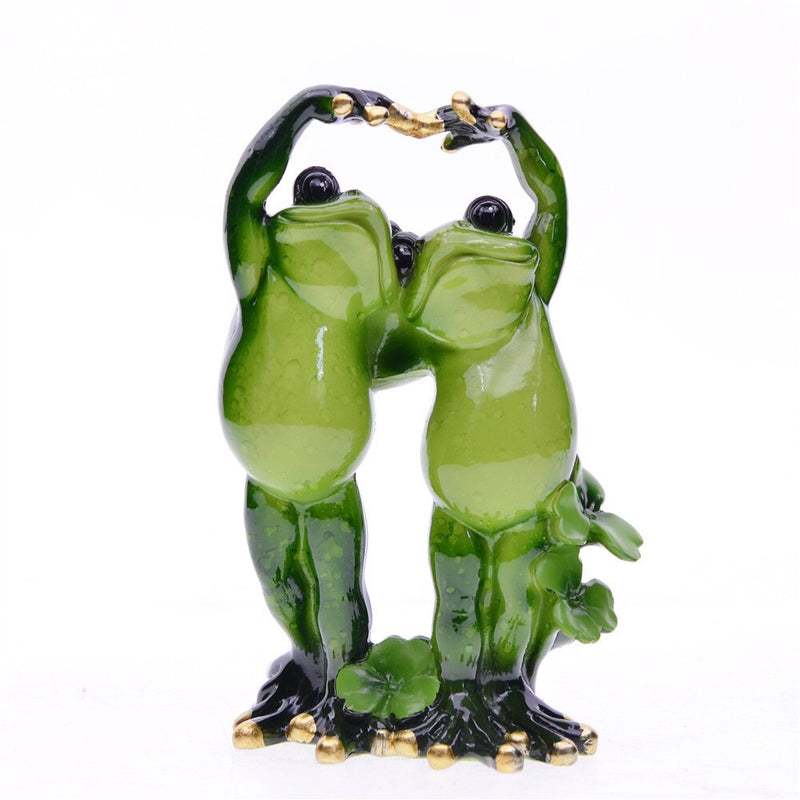 MYBLUE Kawaii Garten Tier Harz Paar Liebhaber Frosch Hochzeit Figur Miniaturen Nordic Home Room Dekoration Zubehör Geschenk