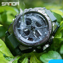 SANDA Marke Herrenuhr Military Outdoor Sports Wasserdichte Uhren Dual Display Quarz LED Digitaluhr Relogio Masculino