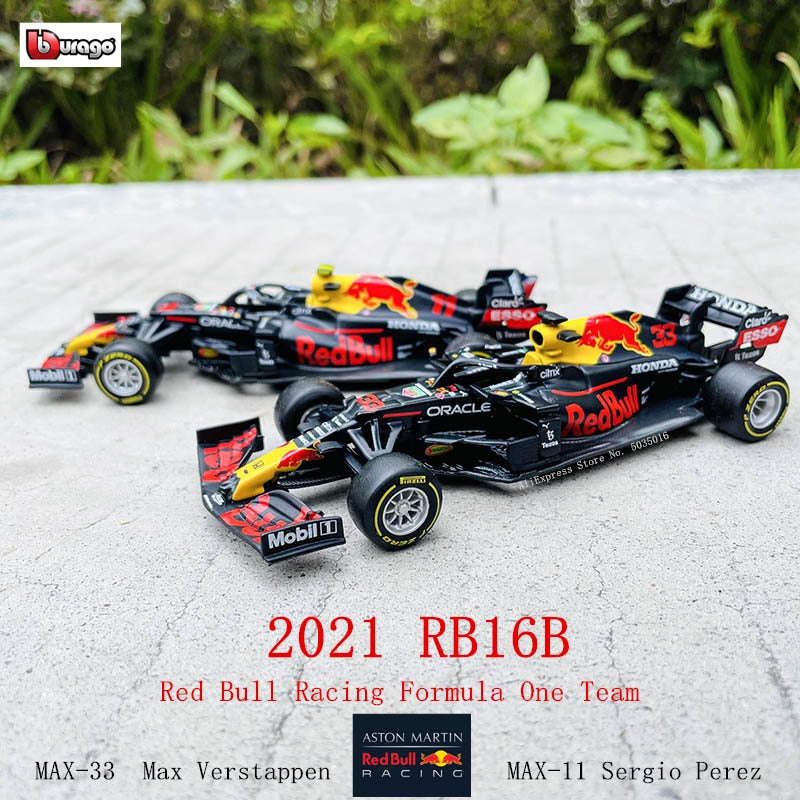 Bburago 1:43 2021 F1 Red Bull Racing RB16B 33# Verstappen 11# Sergio Perez Formel-1-Simulationslegierung, Super-Spielzeugautomodell