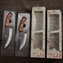 Cuchillo de Chef de 5 "6" 7 ", cuchillo de caza forjado para exteriores, cuchillo de cocina de acero inoxidable para carne, hueso, pescado, frutas, verduras, cuchillo de carnicero