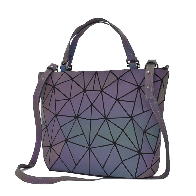 Nuevos bolsos de mensajero luminosos, bolso Bao para mujer, bolso de mano con diamantes, bolsos de hombro geométricos, bolso plegable liso con láser noctilucente, bolso de mano