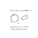 GEM'S BALLET 925 Sterling Silber Moissanite Ring Schmuck 0,7 Karat VVS1 Half Eternity Band Moissanite Diamant Ehering für Frauen