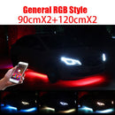 Niscarda 4 STÜCKE 12 V IP65 App-Steuerung RGB-LED-Streifen unter dem Auto 60 90 120 cm Röhren-Unterflur-Unterbodensystem Neonlicht