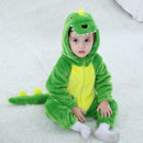Umorden Baby Dinosaurier Kigurumi Grün Cartoon Tier Kostüm Säugling Kleinkind Kind Bodysuit Jumpsuit Onesie Flanell Bequem