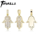 TOPGRILLZ 2020 New Hand Pendant Necklace With Tennis Chain Micro Pave Iced Out Cubic Zirconia Hip Hop Rock Fashion Jewelry Gift