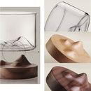 5 Unzen Berg Weinglas Becher mit hölzernem chinesischem Teebecher Boden Whiskygläser Japanischer Haushalt Teetasse Holzbecher Geschenk