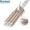 Kemei Professional Curling Iron Ceramic Triple Barrel Hair style Hair Waver Styling Tools 110-220V Hair Curler Electric Curling