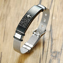 Vnox Laser Christian Vaterunser Kreuz Armband Männer Russisch Spanisch Hebräisch Personalisiertes Geschenk