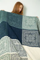 Mediterranes amerikanisches Chenille-Sofakissen, buntes böhmisches Chenille-Plaids-Sofa, große Cobertor-Decke mit Quaste