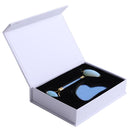 Opal-Jade-Massagerolle, Gouache-Schaber-Set, natürliches Gouache-Stein-Gesichtslifting-Werkzeug, Massagegerät für Gesichts-Gua Sha, Anti-Falten