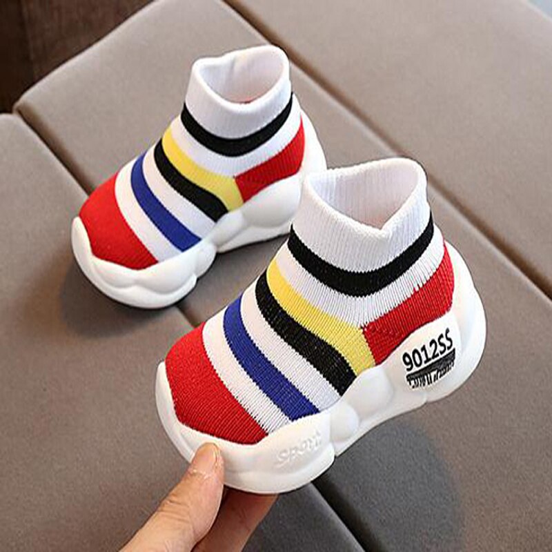 Jungen Tennisschuhe Turnschuhe Mädchen Regenbogenschuhe Mesh Kinderschuhe Kleinkind Streifen Chaussure Zapato Casual SandQ Baby Neu