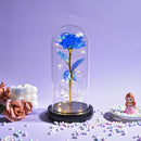 Weihnachtsgeschenk Schönheit und das Biest Konservierte Rosen im Glas Galaxy Rose Blume LED-Licht Kunstblume Geschenk für Frauen Mädchen