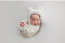 Baby Photography Props  Newborn Photography Hat Bear Doll  Newborn Hat Photography Accessories (1pc Baby Hat and 1pc Bear Doll)