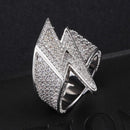 Hip Hop CZ Steine ​​Bling Blitz Ringe Tready Kubikzirkon Iced Out Kupfer Zirkon Persönlichkeit Ring für Männer Schmuck