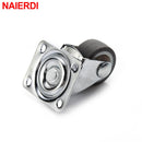 4PCS NAIERDI 1-2inch Furniture Caster Soft Rubber Universal Wheel Swivel Caster Roller Wheel For Platform Trolley Accessory