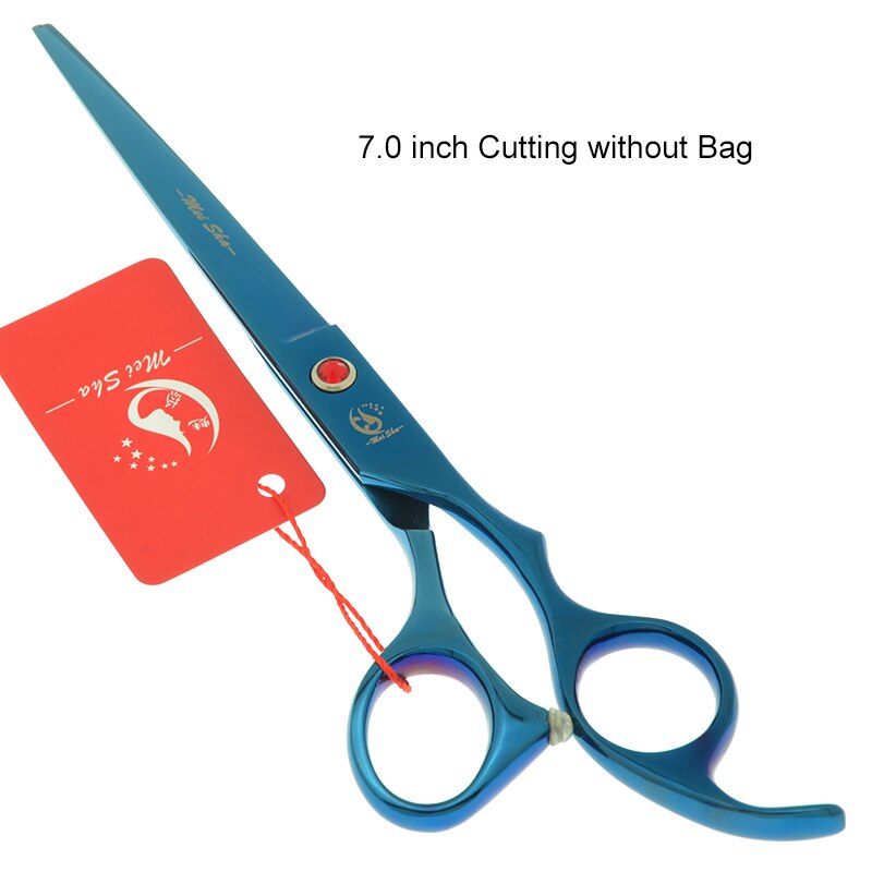 7.0 Inch Big Professional Hairdressing Cutting Scissors 6.5 Inch Thinning Shears Salon Barbers JP440C Blue Hair Tesouras A0132A