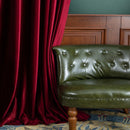 American Curtains for Living Dining Room Bedroomn French Modern Retro Wine Red Thick Velvet Curtains Finished Custom Window