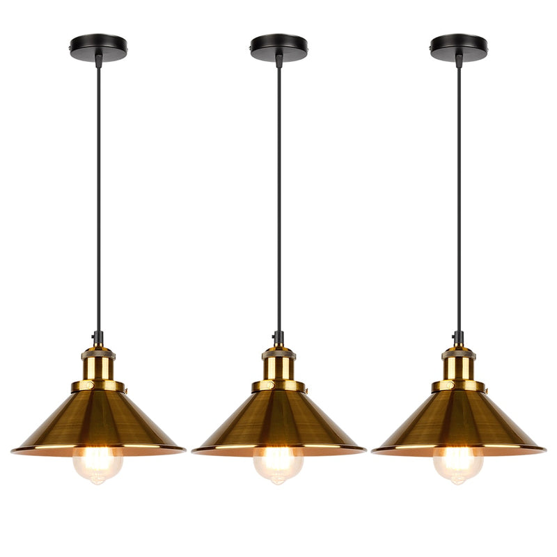 Retro Industrial Ceiling Chandeliers Iron E27 Pendant Lamps For Kitchen Bedroom Restaurant Home Black/Gold 3 Heads Hanging Light