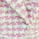 HIGH STREET Lo más nuevo 2022 Otoño Invierno Chaqueta de diseñador Botones de león para mujer Borla con flecos Houndstooth Blends Tweed Blazer