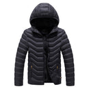 CHAIFENKO Winter Warme Freizeitjacke Parkas Herren Herbst Mode Streetwear Herren Parkas Winddicht Dick Mit Kapuze Dünner Fester Mantel Herren
