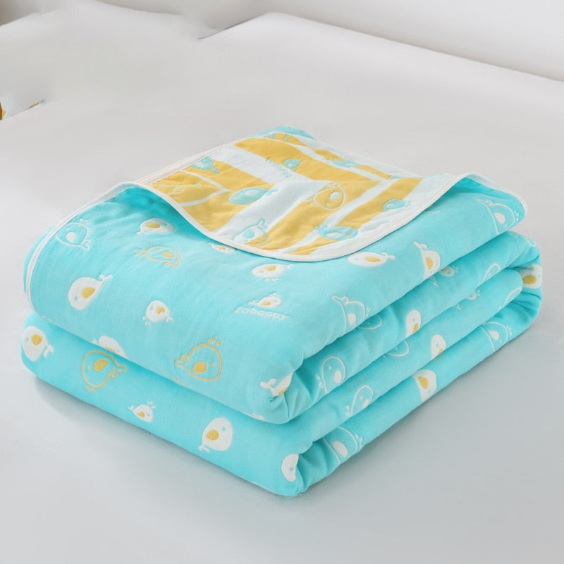 New 6 Layer 100% Cotton Gauze Baby Blankets Baby Muslin Swaddle for Newborn Soft Breathable Small Quilt Knee Blanket Bath Towel