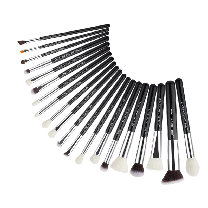 Jessup Makeup Brushes Set Synthetic-Natural Hair Foundation Powder Blush Eyeshadow Blender Liner Beauty Cosmetic Kit 6-25pcs
