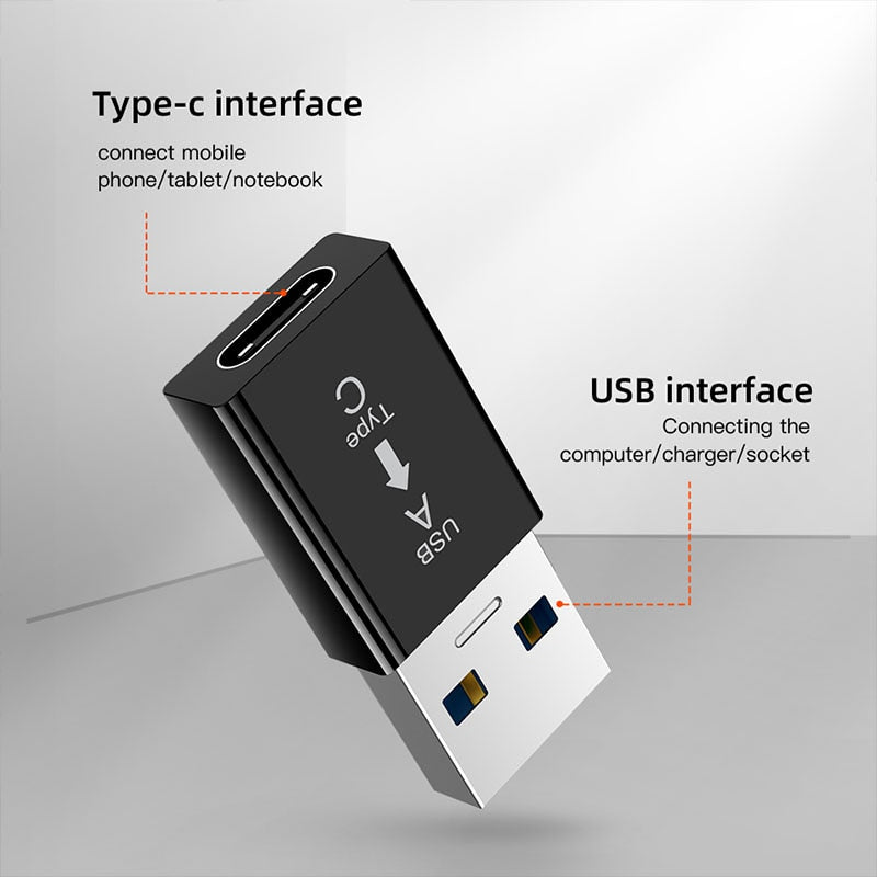 Conector macho tipo c hembra a USB prueba de carga 3,1 USB C hembra disco duro USB 3.0a convertidor macho para Samsung Xiaomi Huawei