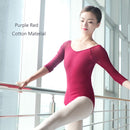 Frauen Schwarz Mesh Tanz Trikots Dreiviertel Ärmel Ballett Trikots Erwachsene Ballett Praxis Tanz Kostüm Gymnastik Trikots