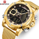 Neue Uhren NAVIFORCE Top-Marke Luxus Gold Quarz Herrenuhr Wasserdicht Big Sport Armbanduhr Edelstahl Datum Reloj Hombre