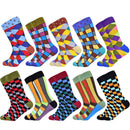Heißer Verkauf Männer Socken 2020 Neue Bunte Geschenke für Männer Baumwolle Herren Socken Geometrische Gitter Klassische Glückliche Business Casual Socken Männer