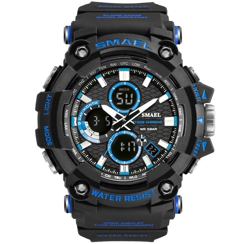 SMAEL 1802 Sport Herrenuhren Top-Marke Luxus Military Quarzuhr Herren Wasserdicht Shock Male Digitaluhr Relogio Masculino